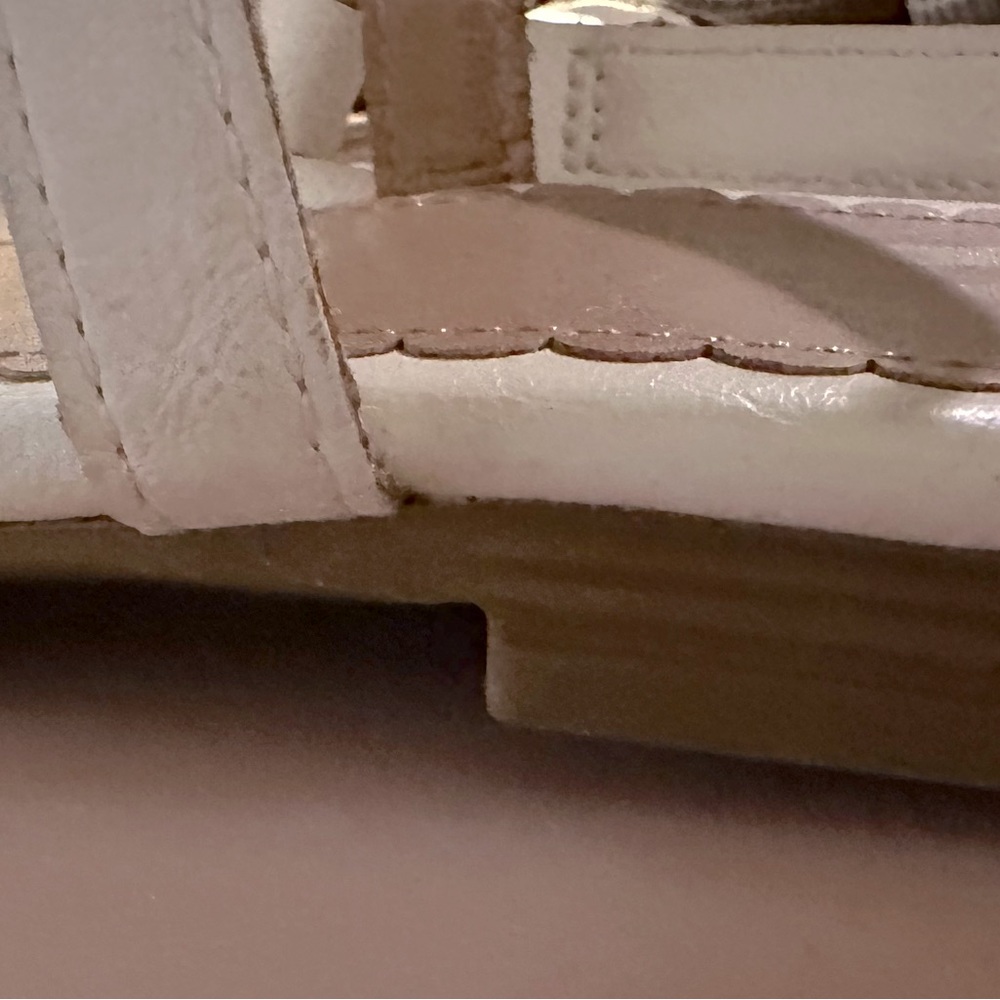 Report White flat thong buckle sandal with circles and gold hardware grommets - Picture 13 of 13